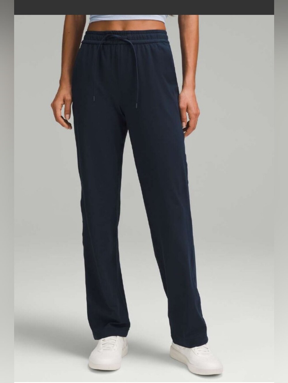 EUC Lululemon Soft Jersey Straight Leg Pant Size 10 - True Navy- HEMMED